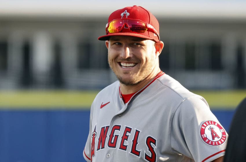 Angels star Mike Trout. Mandatory Credit: Kim Klement-USA TODAY Sports