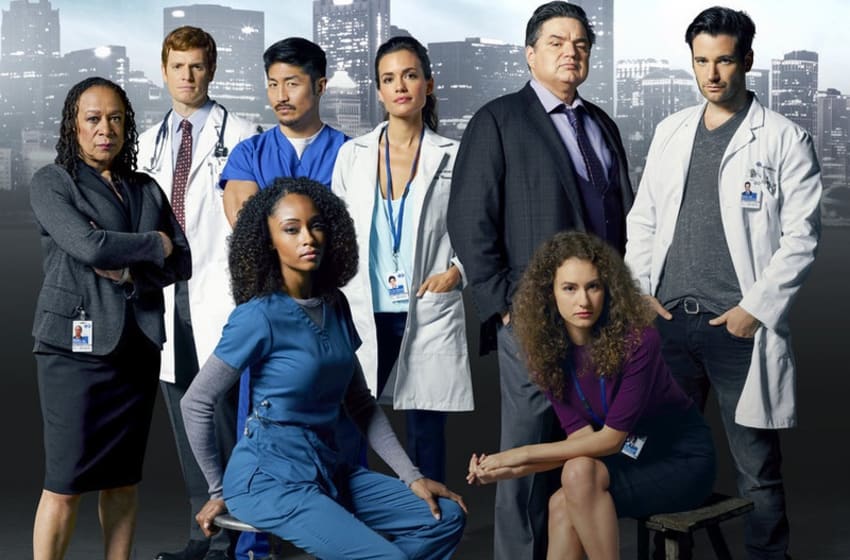 CHICAGO MED -- Season: 1 -- Pictured: (l-r) top row: S. Epatha Merkerson as Sharon Goodwin, Nick Gehlfuss as Dr. Will Halstead, Brian Tee as Ethan, Torrey DeVitto as Dr. Lily Manning, Oliver Platt as Dr. Daniel Charles, Colin Donnell as Connor Bradhaw; seated: Yaya DaCosta as Nurse April Sexton, Rachel DiPillo as Dr. Sarah Reese -- (Photo by: Mark Seliger/NBC)