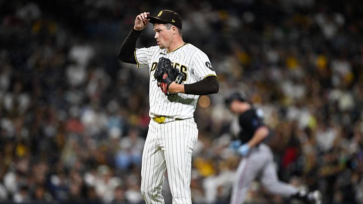 Mason Miller pitching for the San Diego Padres in 2026