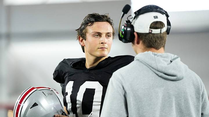 Julian Sayin in Ohio State practice