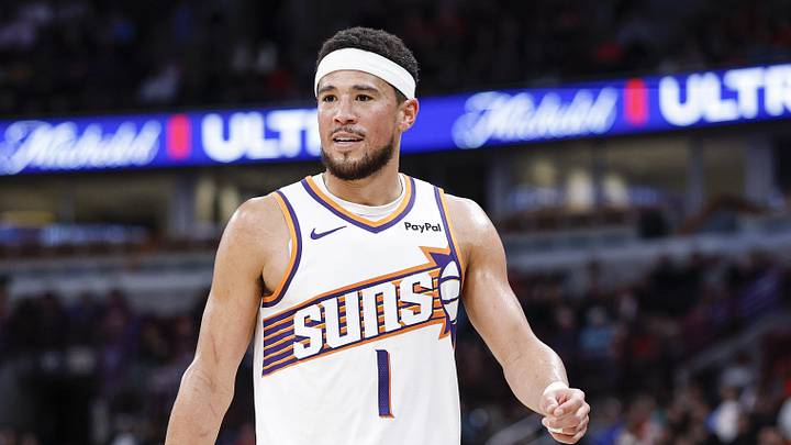 Devin Booker in Phoenix Suns uniform