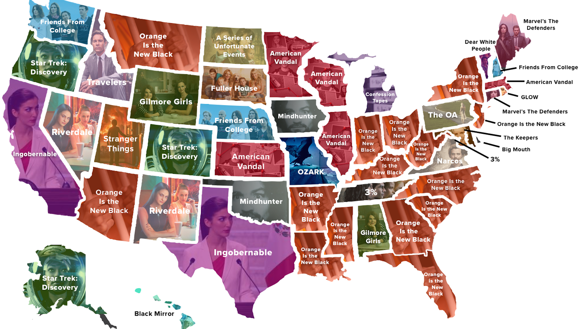 The Most Searched Shows On Netflix In 2017 By State Mental Floss