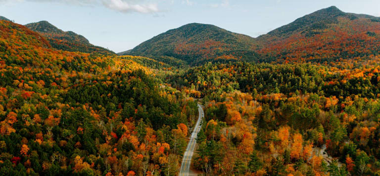 Fall foliage in the Adirondack Mountains, New York.