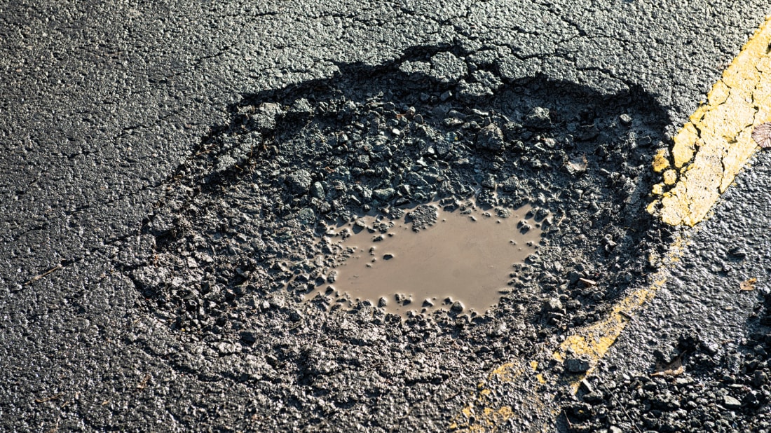 As potholes go, this one is pretty photogenic.