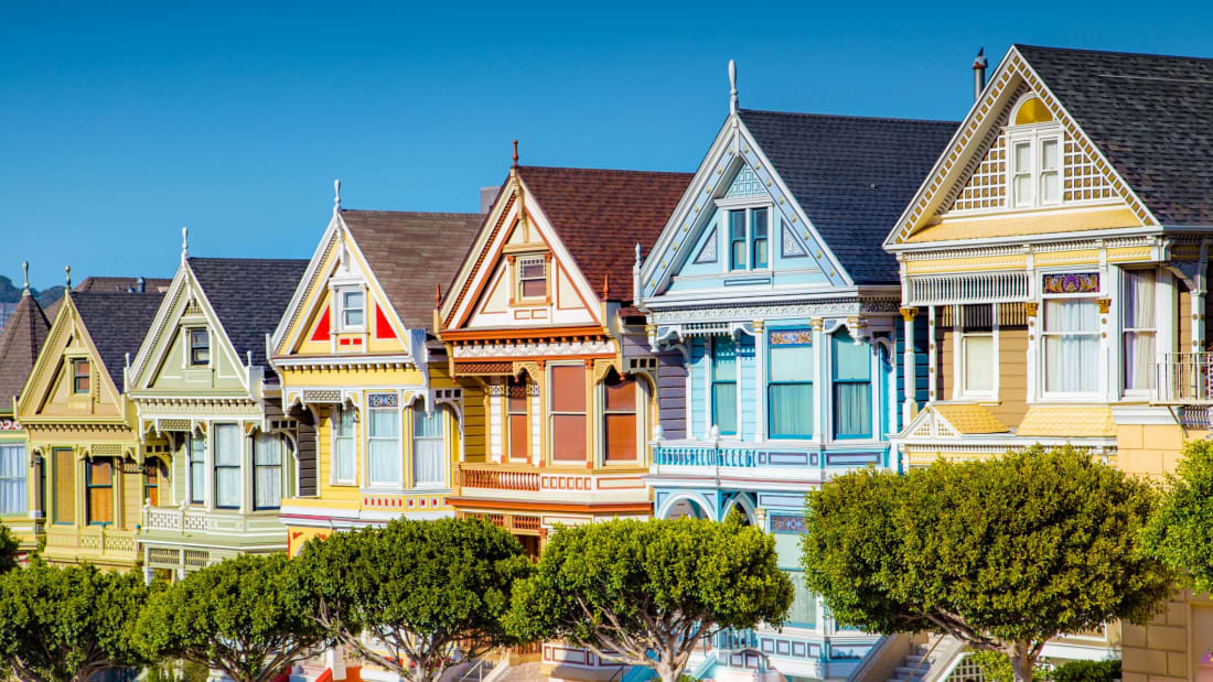 The iconic "Painted Ladies" in San Francisco, America's healthiest city.