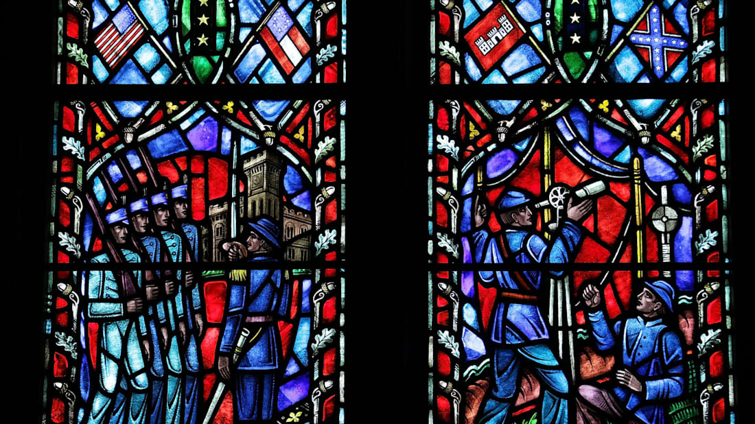 Robert E. Lee and company in the National Cathedral's stained-glass windows.