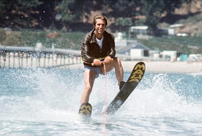 Henry Winkler—and a shark (not pictured)—prepares to make pop culture history on Happy Days.