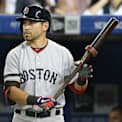 Jacoby Ellsbury of the Boston Red Sox wields a bat with a ring in 2013.