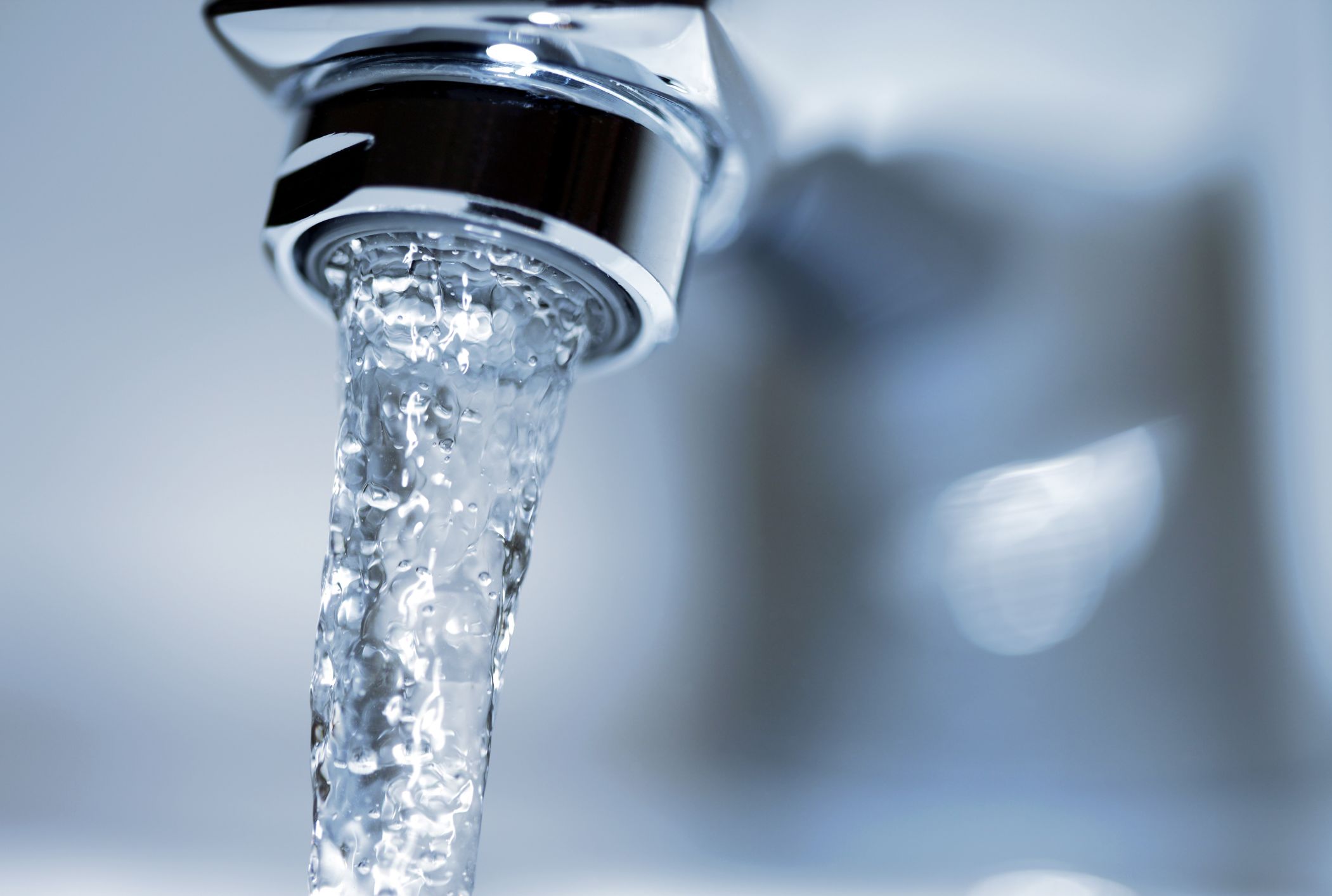 running tap water