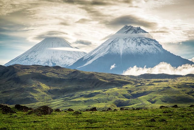 Volcanoes in Kamchatka, Russia.
