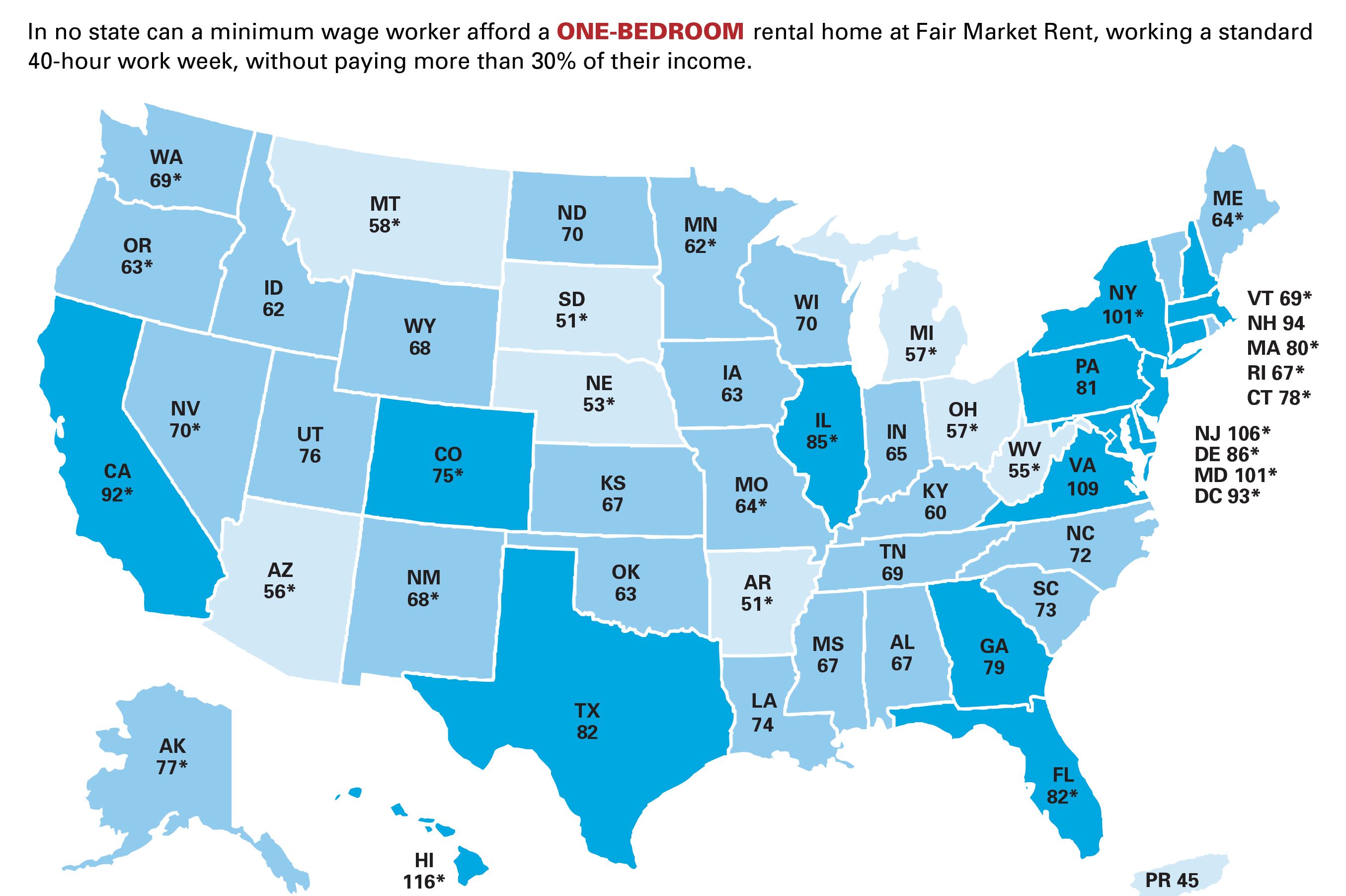 How Many Hours You Need To Work To Pay Rent In Each State Mental
