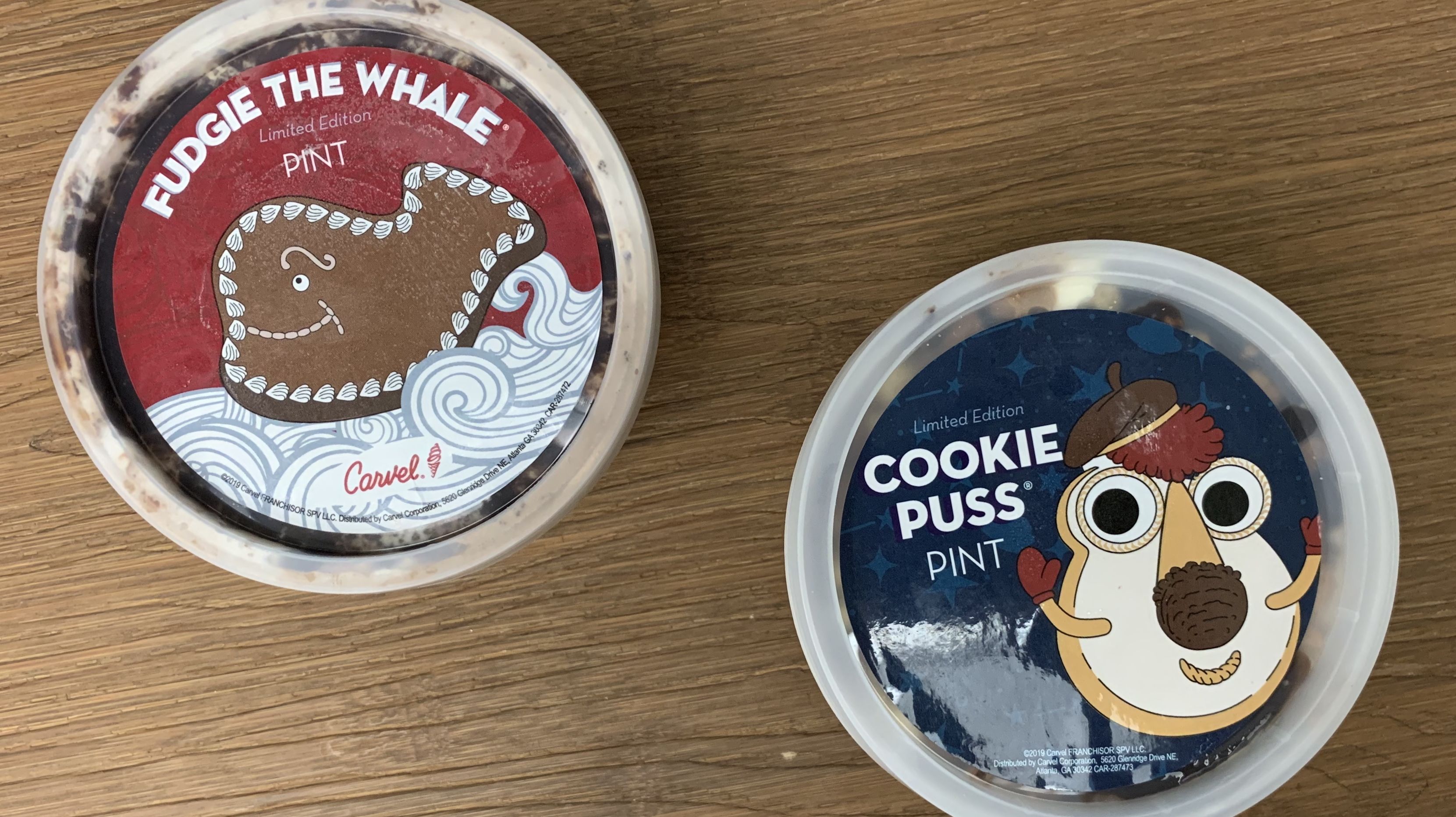 Carvel Created Pints of Fudgie the Whale and Cookie Puss ...