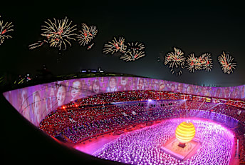 A scene from the Opening Ceremony of the 2008 Summer Olympics in Beijing.