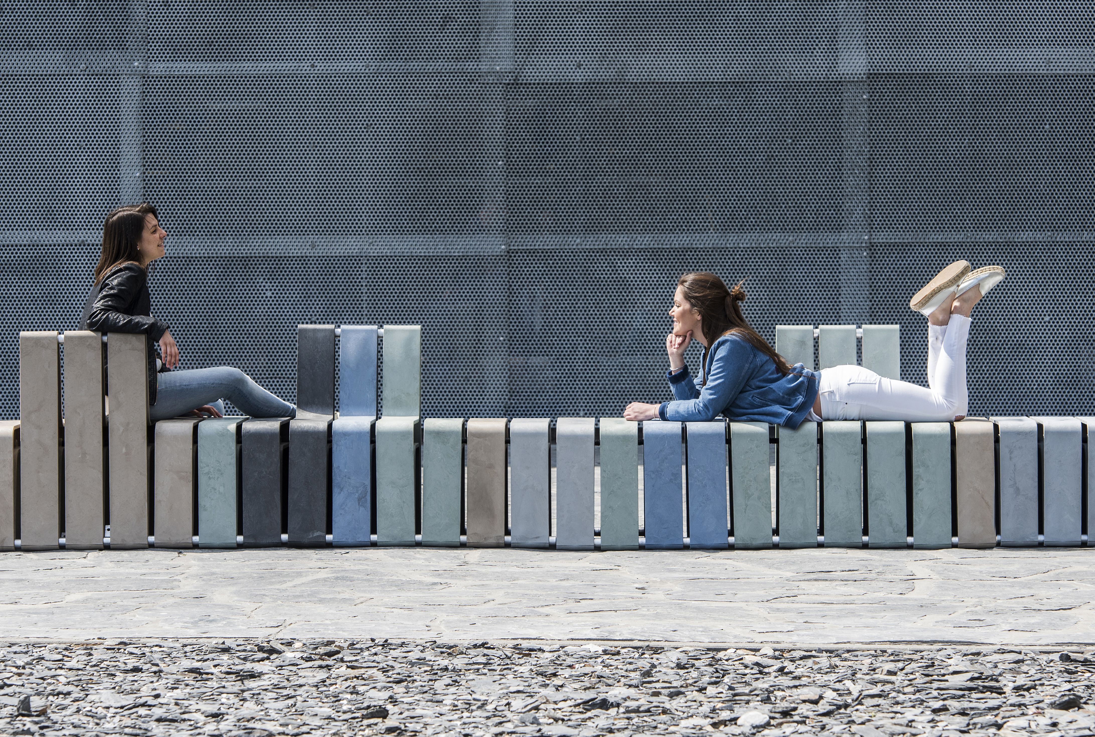 These Unique Benches Are Made From Yogurt Cups And Plastic Bags