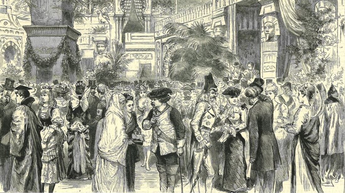 An illustration of the Vril-Ya Bazaar and Fete.