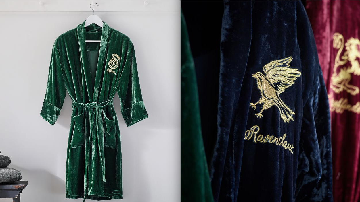Curl Up In A Cozy Harry Potter Bathrobe To Match Your Hogwarts House Mental Floss See more ideas about ravenclaw, ravenclaw aesthetic, blue and white china. curl up in a cozy harry potter bathrobe
