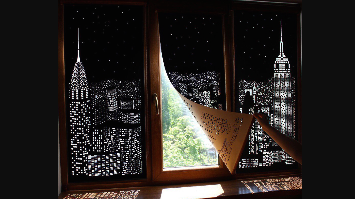 Cut Out Curtain Design Fills Your Window With A Starry City Skyline Mental Floss Most relevant best selling latest uploads. window with a starry city skyline