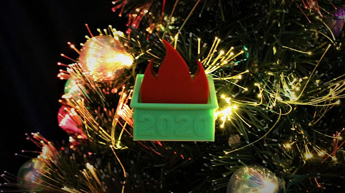 Dumpster Fire Christmas Tree Ornament