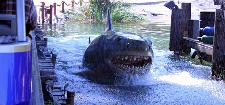 Animatronic 'Jaws' shark from the Universal Studios Hollywood tram tour.