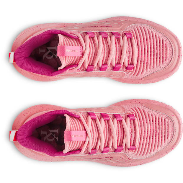 Kelsey Plum's logo inside Under Armour shoes.