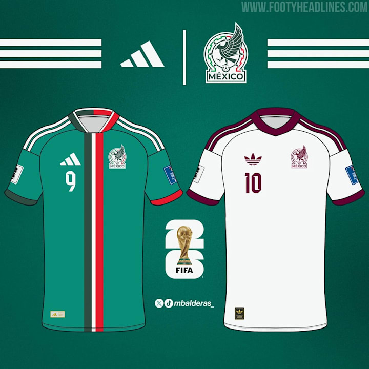 Le premier aperçu des futurs maillots du Mexique pour la Coupe du monde 2026.
