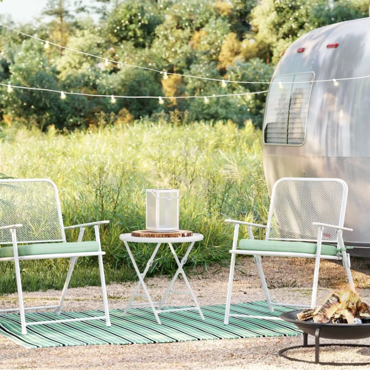 Budget-Friendly Backyard Décor: Room Essentials Metal Mesh Outdoor Folding Chair