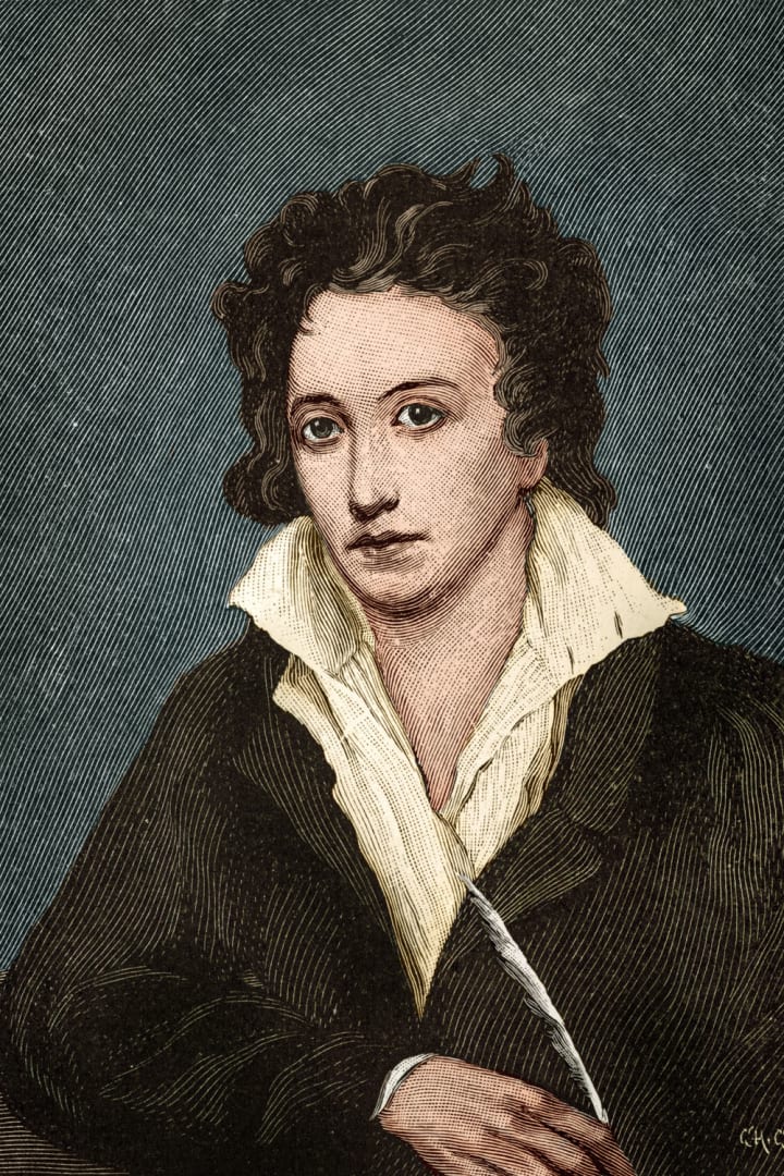 English Romantic poet Percy Bysshe Shelley.