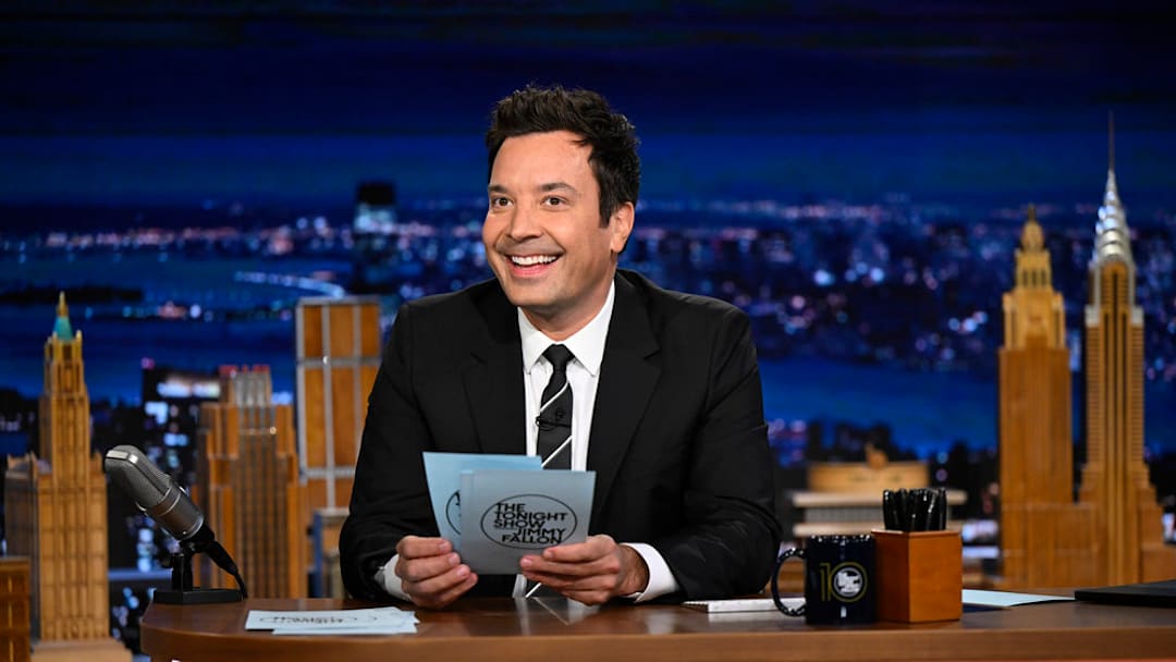 THE TONIGHT SHOW STARRING JIMMY FALLON -- Episode 2190 -- Pictured: Host Jimmy Fallon during Hashtags on Wednesday, September 24, 2025 -- (Photo by: Todd Owyoung/NBC)