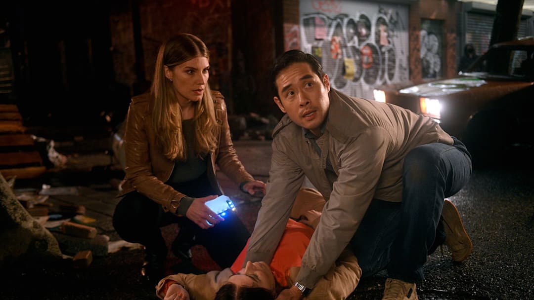 QUANTUM LEAP -- “Pilot” Episode Pilot -- Pictured: (l-r) Caitlin Bassett as Addison, Raymond Lee as Dr. Ben Seong -- (Photo by: Serguei Bachlakov/NBC)