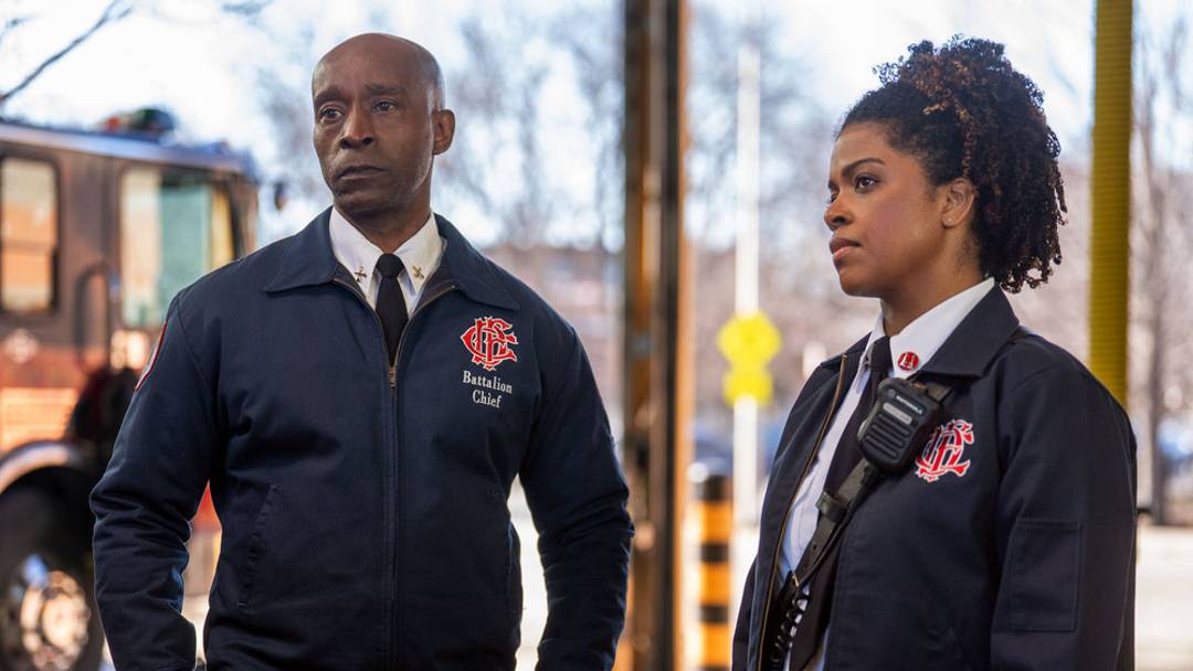 CHICAGO FIRE -- "Exit Point" Episode 1419 -- Pictured: (l-r) Rob Morgan as Hopkins, Ashley Bryant as Hargrav 