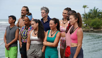 DEAL OR NO DEAL ISLAND -- "Power Grab" Episode 206 -- Pictured: (l-r) Dickson Wong, David Genat, La Shell Wooten, Seychelle Cordero, Dr. Will Kirby, Courtney CK Kim, Alexis Lete, Phillip Solomon, Parvati Shallow -- (Photo by: Monty Brinton/NBC)
