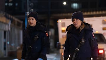 CHICAGO FIRE -- "Too Close" Episode 13015 -- Pictured: (l-r) Hanako Greensmith as Violet Mikami, Jocelyn Hudon as Lizzy Novak -- (Photo by: Peter Gordon/NBC)