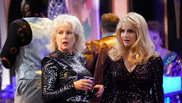 NIGHT COURT -- "313" Episode Hot to Trot -- Pictured: (l-r) Julia Duffy as Susan, Melissa Rauch as Abby Stone -- (Photo by: Nicole Weingart/NBC)