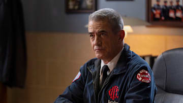 CHICAGO FIRE -- "The Bad Guy" Episode 13021 -- Pictured: Dermot Mulroney as Chief Dom Pascal -- (Photo by: Peter Gordon/NBC)