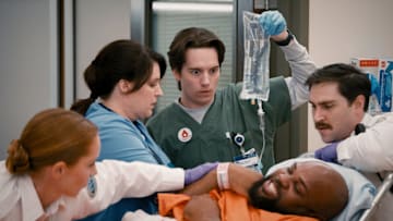 ST. DENIS MEDICAL -- "50 CC's of Kindness" Episode 107 -- Pictured: (l-r) Allison Tolman as Alex, Mekki Leeper as Matt -- 
