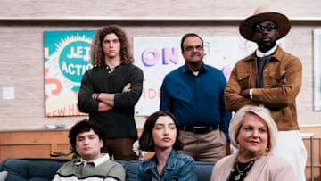 ON BRAND WITH JIMMY FALLON -- "SONIC" Episode 104 -- Pictured: (l-r) Elijah Bennett, Ryan Winn, Bianca Fernandez, Rajesh Srivastav, Sabrina Burke, Mahiri Takai -- (Photo by: David Holloway/NBC)