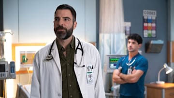 BRILLIANT MINDS -- "The One That Got Away" Episode 207 -- Pictured: (l-r) Zachary Quinto as Dr. Oliver Wolf, Al Calderon as Nico Silva -- (Photo by: Pief Weyman/NBC)