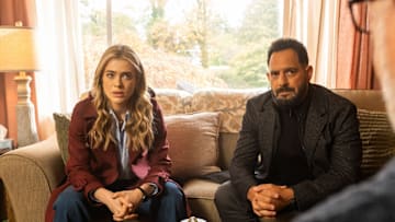 THE HUNTING PARTY -- "Tom Beecher" Episode 109 -- Pictured: (l-r) Melissa Roxburgh as Rebecca 'Bex' Henderson, Patrick Sabongui as Jacob Hassani -- (Photo by: James Dittiger/NBC)