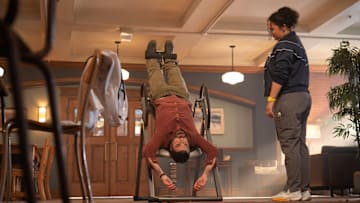 BRILLIANT MINDS -- "The Upside Down" Episode 208 -- Pictured: (l-r) Zachary Quinto as Dr. Oliver Wolf, Aury Krebs as Dr. Dana Dang -- (Photo by: Pief Weyman/NBC)