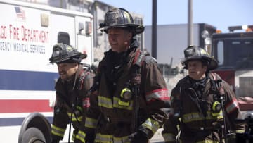 CHICAGO FIRE -- "Under Pressure" Episode 12012 -- Pictured: (l-r) Joe Minoso as Joe Cruz, Taylor Kinney as Kelly Severide, Anthony Ferraris as Tony -- (Photo by: Adrian S Burrows Sr/NBC)