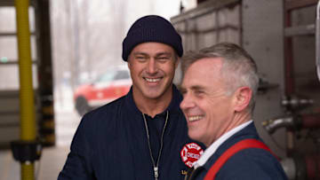 CHICAGO FIRE -- "A Beast Like This" Episode 13017 -- Pictured: (l-r) Taylor Kinney as Kelly Severide, David Eigenberg as Christopher Herrmann 
