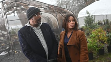 THE IRRATIONAL -- "Scorched Earth" Episode 108 -- Pictured: (l-r) Jesse L. Martin as Alec Mercer, Maahra Hill as Marisa -- (Photo by: Sergei Bachlakov/NBC)