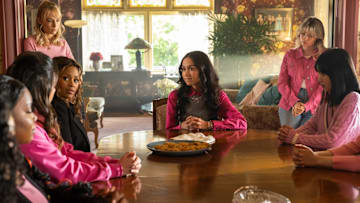 THE IRRATIONAL -- "Anatomy of a Fall" Episode 206 -- Pictured: (l-r) Maahra Hill as Marisa, Meg De Lacy as Summer Bennet, sorority sisters