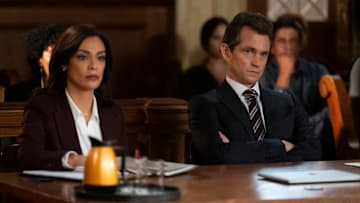 LAW & ORDER -- "The Perfect Man" Episode 24003 -- Pictured: (l-r) Odelya Halevi as Assistant District Attorney Samantha Maroun, Hugh Dancy as Assistant District Attorney Nolan Price