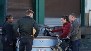 CHICAGO P.D. -- "Friends and Family" Episode 12009 -- Pictured: (l-r) Toya Turner as Kiana Cook, Marina Squerciati as Officer Kim Burgess, Jason Beghe as Hank Voight