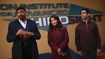 THE IRRATIONAL -- "The Exchange" Episode 218 -- Pictured: (l-r) Jesse L. Martin as Alec Mercer, Karen David as Rose Dinshaw, Arash DeMaxi as Rizwan -- (Photo by: Sergei Bachlakov/NBC)