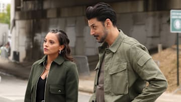 FOUND -- "Missing While Witnessed" Episode 216 -- Pictured: (l-r) Gabrielle Walsh as Lacey, Karan Oberoi as Dahn -- (Photo by: Matt Miller/NBC)