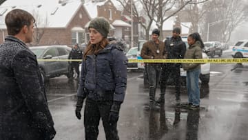 CHICAGO P.D. -- "Demons" Episode 12018 -- Pictured: (l-r) Marina Squerciati as Officer Kim Burgess, Patrick John Flueger as Officer Adam Ruzek, LaRoyce Hawkins as Officer Kevin Atwater, Toya Turner as Kiana Cook -- (Photo by: Elizabeth Sisson/NBC)