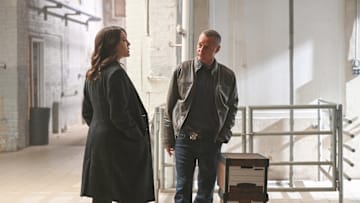 CHICAGO P.D. -- "Vows" Episode 12022 -- Pictured: (l-r) Sara Bues as Asa Chapman, Jason Beghe as Hank Voight -- (Photo by: Lori Allen/NBC)