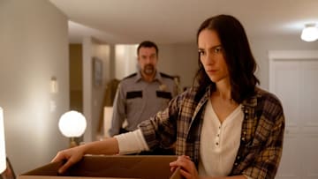 REVIVAL -- "Don't Tell Dad" Episode 101 -- Pictured: (l-r) David James Elliott as Wayne Cypress, Melanie Scrofano as Dana Cypress -- (Photo by: Naomi Peters/Lavivier Productions/SYFY)